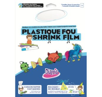 PLASTIQUE FOU DIAMS 7 Feuilles: Blanc lisse