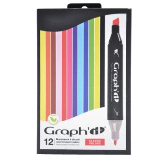 GRAPH'IT Set of 12 markers - Classic colours