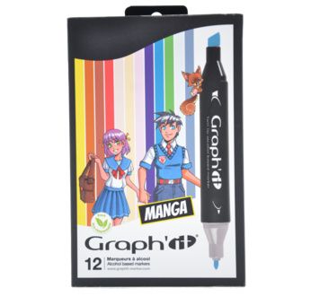 GRAPH'IT Set de 12 marqueurs - Manga