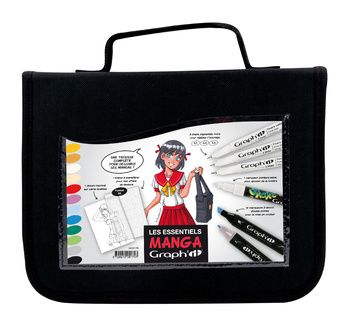 GRAPH'IT Trousse Les essentiels Manga - 16 Feutres + 1 trame A6