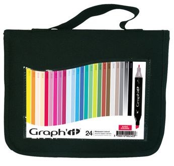 GRAPH'IT Wallet contains 24 markers - Basic colours