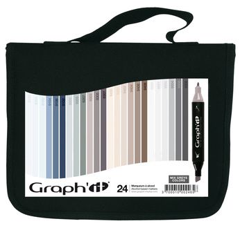 GRAPH'IT Trousse de 24 couleurs - Mix Greys