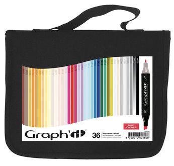 GRAPH'IT Trousse de 36 marqueurs - Basic colours