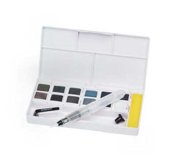 DERWENT - TINTED CHARCOAL - palette nomade 12 carrés fusain pigmenté