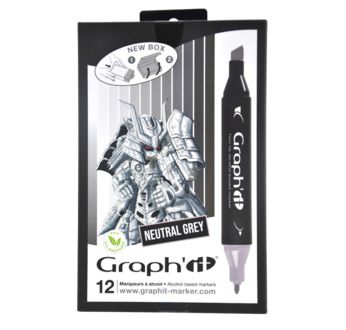 GRAPH'IT Set 12 markers - Neutral Greys colours