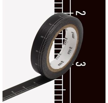 MT EX règle fond noir / black ruler 1cm x 7m