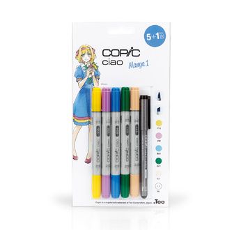 COPIC CIAO "5+1"  Set of 5 Manga 1 colours + 1 Multiliner