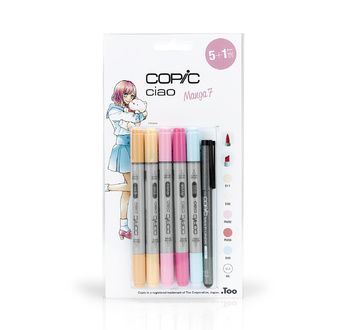 COPIC CIAO "5+1"  Set of 5 Manga 7 colours + 1 Multiliner