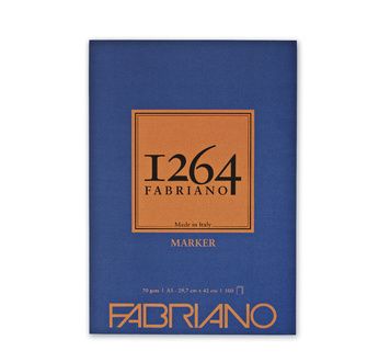 FABRIANO 1264 Bloc Papier Marqueur A3 70g- 1 côté collé-100fl 29,7x42