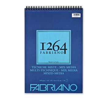 FABRIANO 1264 Bloc Papier Mix Media A3 300g-Spiral haut-30fl 29,7x42