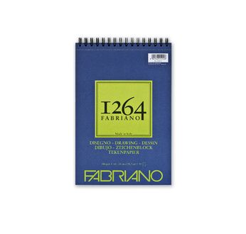 FABRIANO 1264 Bloc Papier Dessin A4 180g - Spiral haut - 50fl 21x29,7