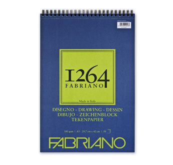 FABRIANO 1264 Bloc Papier Dessin A3 180g - Spiral haut - 50fl 29,7x42