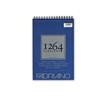 FABRIANO 1264 Bloc Papier Dessin Noir A4 200g-Spiral haut-40fl21x29,7