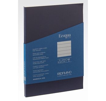 FABRIANO Carnet EcoQuaPlus-Ligné-A5-90gsm-90fls-Dos collé-Bleu Foncé