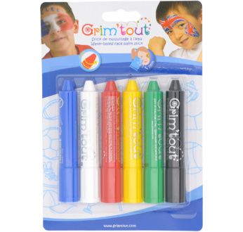 GRIM TOUT Blister 6 sticks de maquillage - Couleurs sport