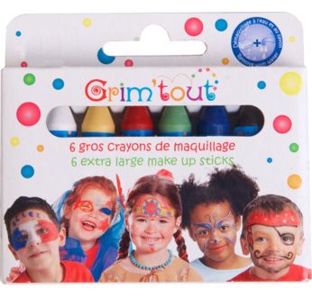 GRIMTOUT Boîte 6 crayons de maquillage JUMBO classiques