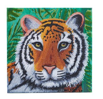 CRYSTAL ART Kit tableau broderie diamant 30x30cm Tigre dans la jungle