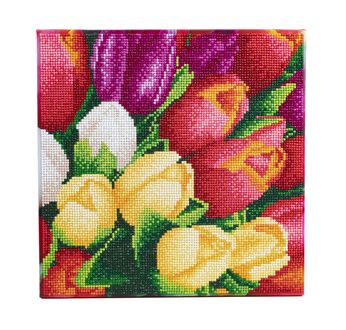 CRYSTAL ART Kit tableau broderie diamant 30x30cm Tulipes