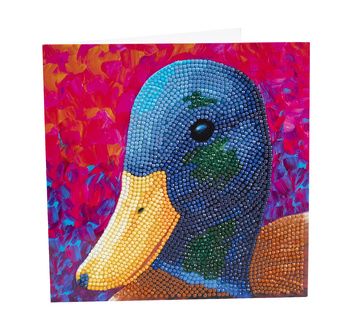 CRYSTAL ART Kit carte broderie diamant 18x18cm Canard