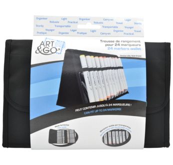 Empty storage wallet for 24 alcohol-based markers - for easels