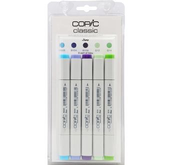 Set Copic Classic - 5 couleurs vert et bleu