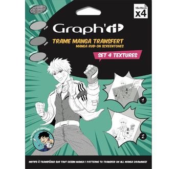 GRAPH'IT Trame Transfer Manga - Set de 4 textures 16x16cm