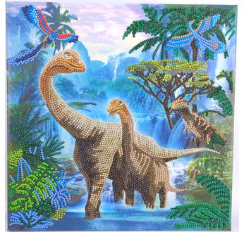 CRYSTAL ART Kit tableau broderie diamant 30x30cm Dinosaures