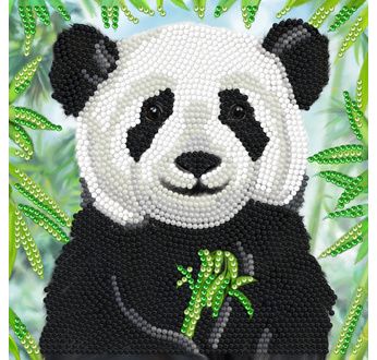 CRYSTAL ART Kit carte broderie diamant 18x18cm Bébé panda
