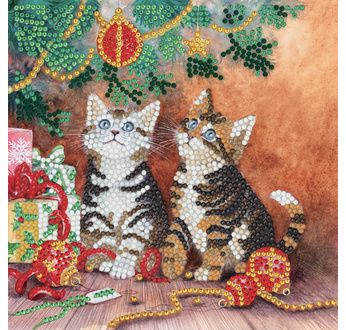 CRYSTAL ART Kit carte broderie diamant 18x18cm Chatons pied du sapin