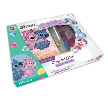 CRYSTAL ART Kit journal intime à diamanter Stitch et Angel