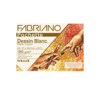 FABRIANO PAPIER BLANC -Pochette 21x29,7 cm -180 gsm -12 feuilles