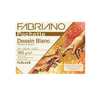 FABRIANO PAPIER BLANC -Pochette 24x32cm 180gsm 12feuilles