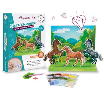 CRYSTAL ART Coffret scène 3D à diamanter Ma petite écurie