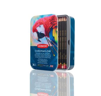 DERWENT - CHROMAFLOW - boîte métal 36 crayons de couleur assortis