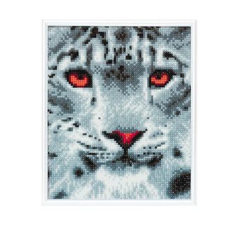 CRYSTAL ART Kit broderie diamant avec cadre blanc 21x25cm - Leopard