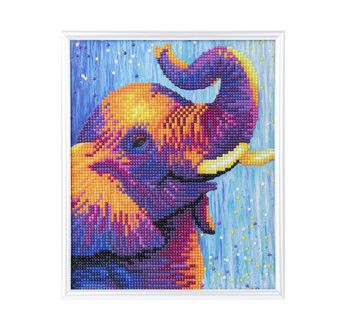 CRYSTAL ART Kit broderie diamant avec cadre blanc 21x25cm - Elephant