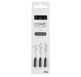 Copic Multiliner set de 3 BLACK MEDIUM