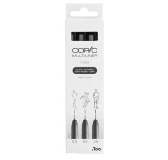 Copic Multiliner set de 3 BLACK BROAD