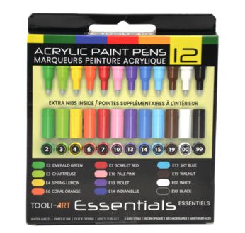 TOOLI Marqueur Acrylique Set Essentials 12 couleurs EF 07mm