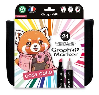GRAPH'IT Trousse 24 marqueurs - Cosy Colo