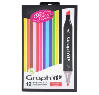 GRAPH'IT Set of 12 markers - Classic colours