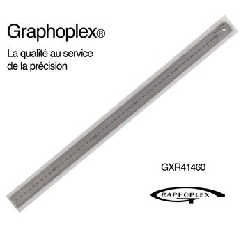 Réglet acier épais - ép = 1mm - l = 24mm - L = 50cm