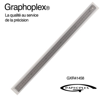 Réglet acier flexible double face - ép = 0,5mm - l = 13mm - L = 50cm