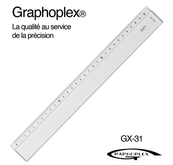 GRAPHOPLEX Ruler: transparent 30 cm; 4 mm thick; 1 bevelled edge