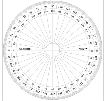Rapporteur cercle entier - degrés Ø 10 cm