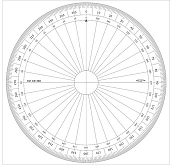 Rapporteur cercle entier - degrés Ø 20 cm
