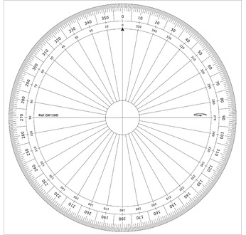 Protractor full circle- graduated in degrees 20 cm diameter