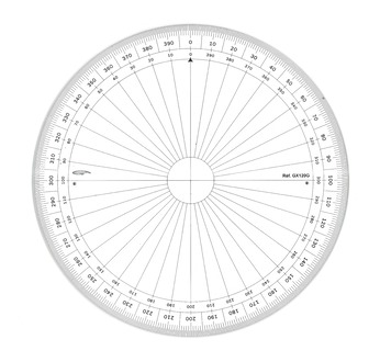 Protractor full circle- graduated in grades 20 cm diameter