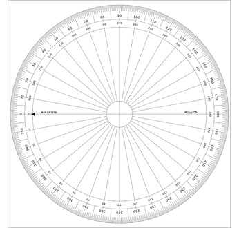 Rapporteur cercle entier - degrés Ø 25 cm