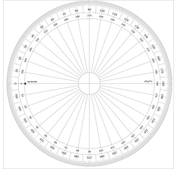 Rapporteur cercle entier - degrés Ø 30 cm